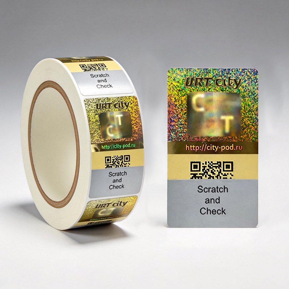 Custom hologram QR security label roll