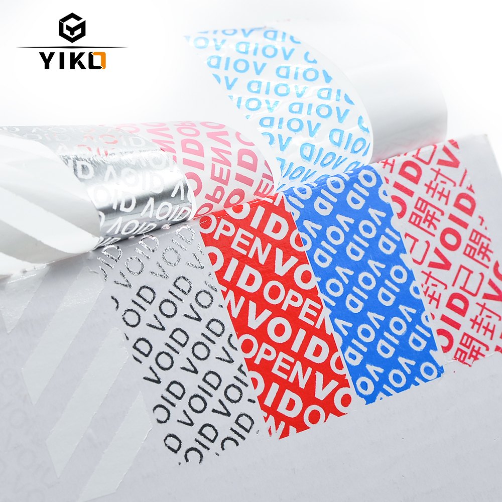 Custom VOID open tamper evident security labels