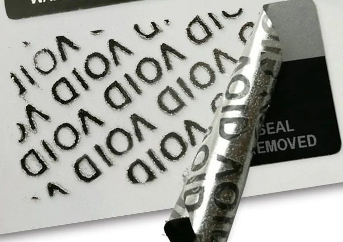 VOID residue after the seal is removed