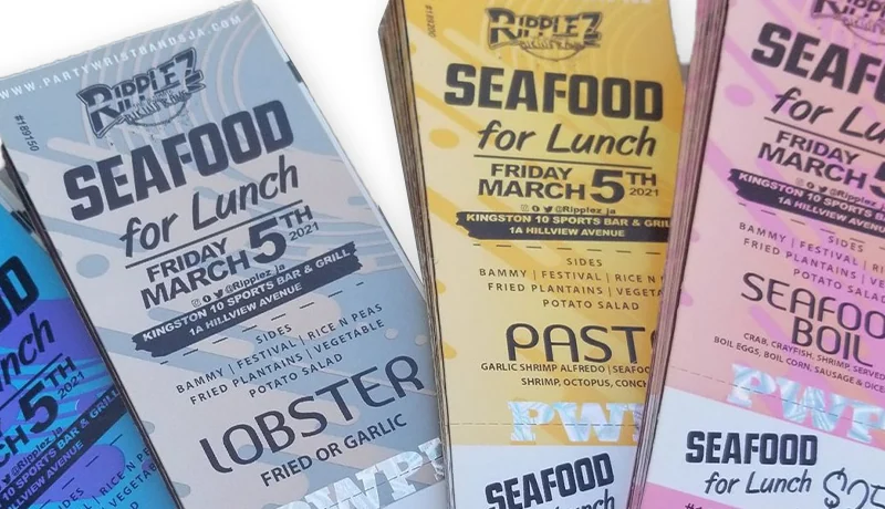 Printed ticket series with individual serial numbers