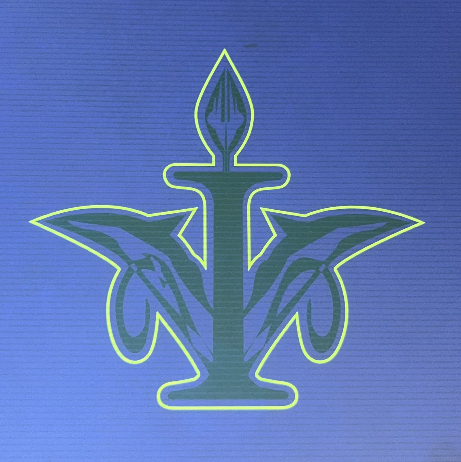 Document artwork viewed under UV light